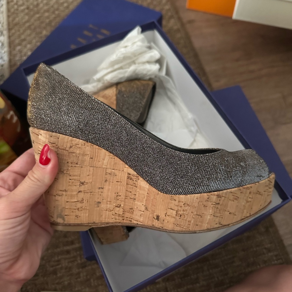 Elegant Silver Wedge Shoes